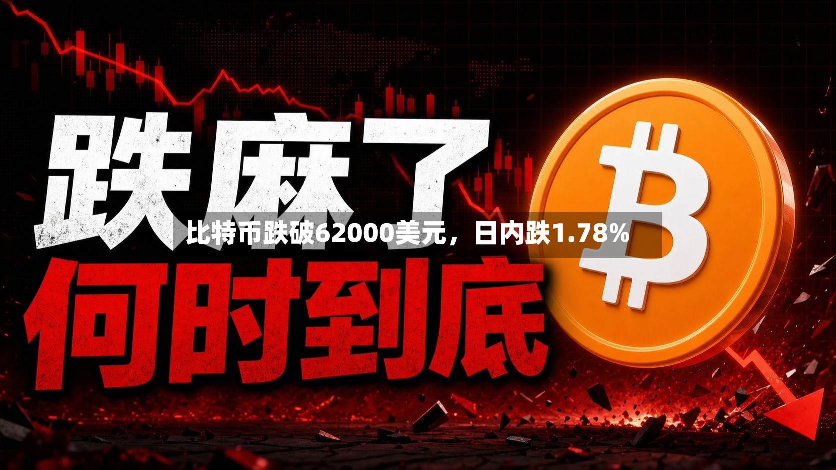 比特币跌破62000美元，日内跌1.78%-第2张图片