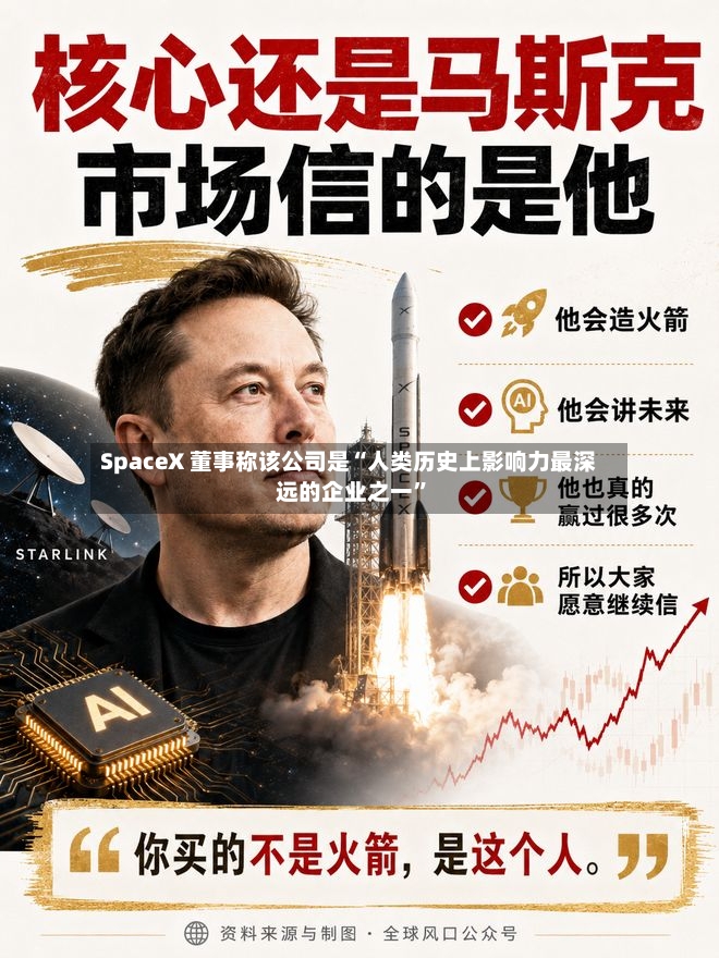 SpaceX 董事称该公司是“人类历史上影响力最深远的企业之一”-第3张图片
