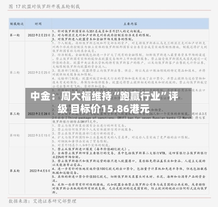 中金：周大福维持“跑赢行业”评级 目标价15.86港元-第3张图片