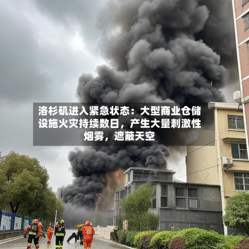 洛杉矶进入紧急状态：大型商业仓储设施火灾持续数日	，产生大量刺激性烟雾，遮蔽天空-第2张图片