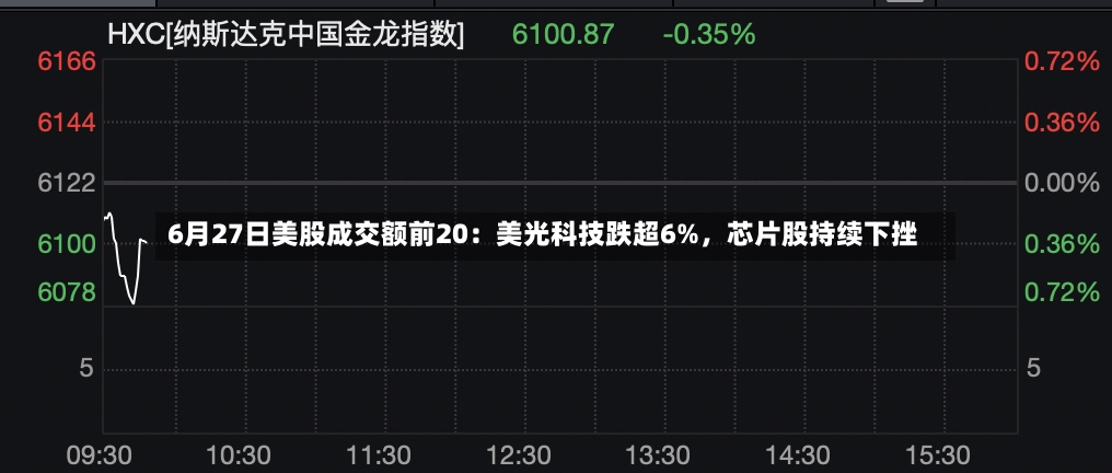 6月27日美股成交额前20：美光科技跌超6%，芯片股持续下挫-第2张图片