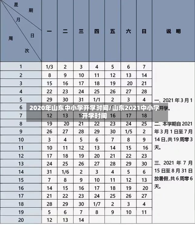 2020年山东中小学开学时间/山东2021中小学开学时间-第2张图片