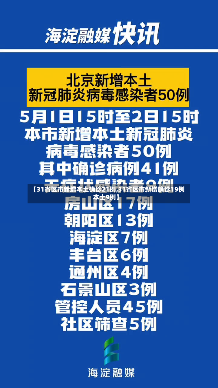 【31省区市新增本土确诊21例,31省区市新增确诊19例本土9例】
