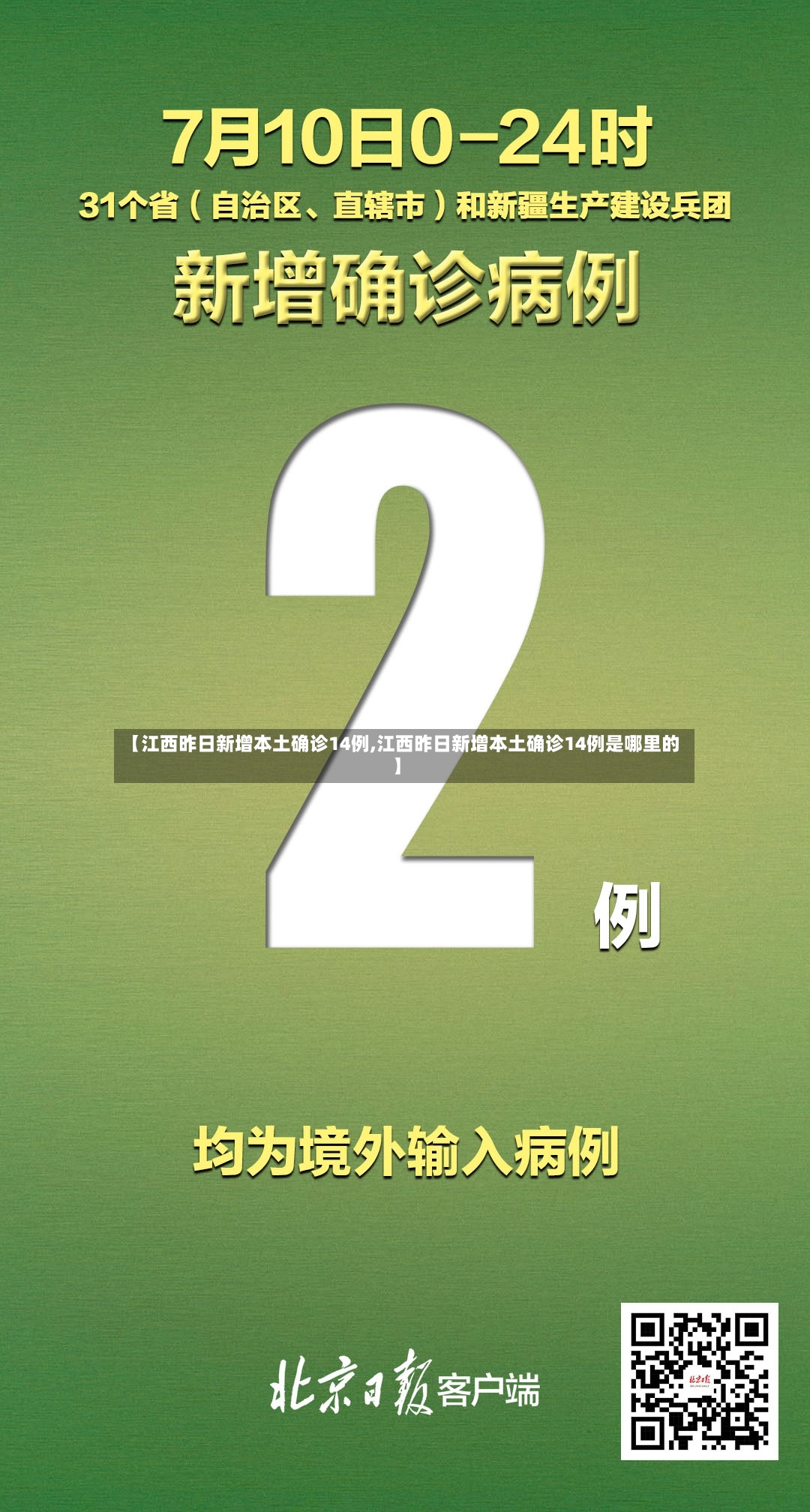【江西昨日新增本土确诊14例,江西昨日新增本土确诊14例是哪里的】-第2张图片