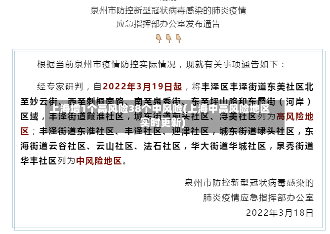 上海增1个高风险38个中风险(上海中高风险地区实时更新)