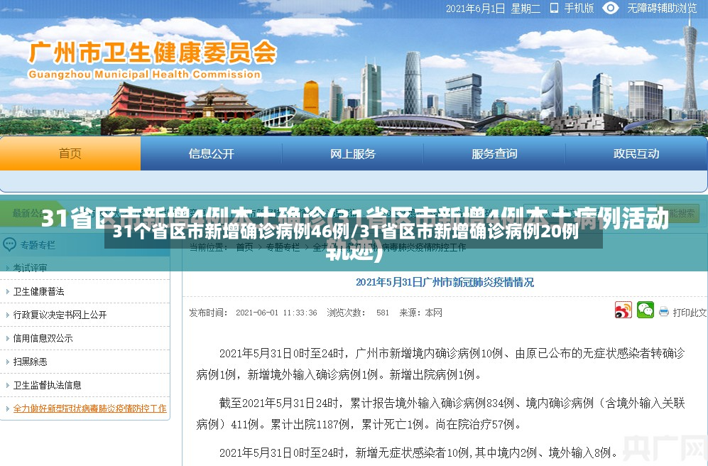 31个省区市新增确诊病例46例/31省区市新增确诊病例20例