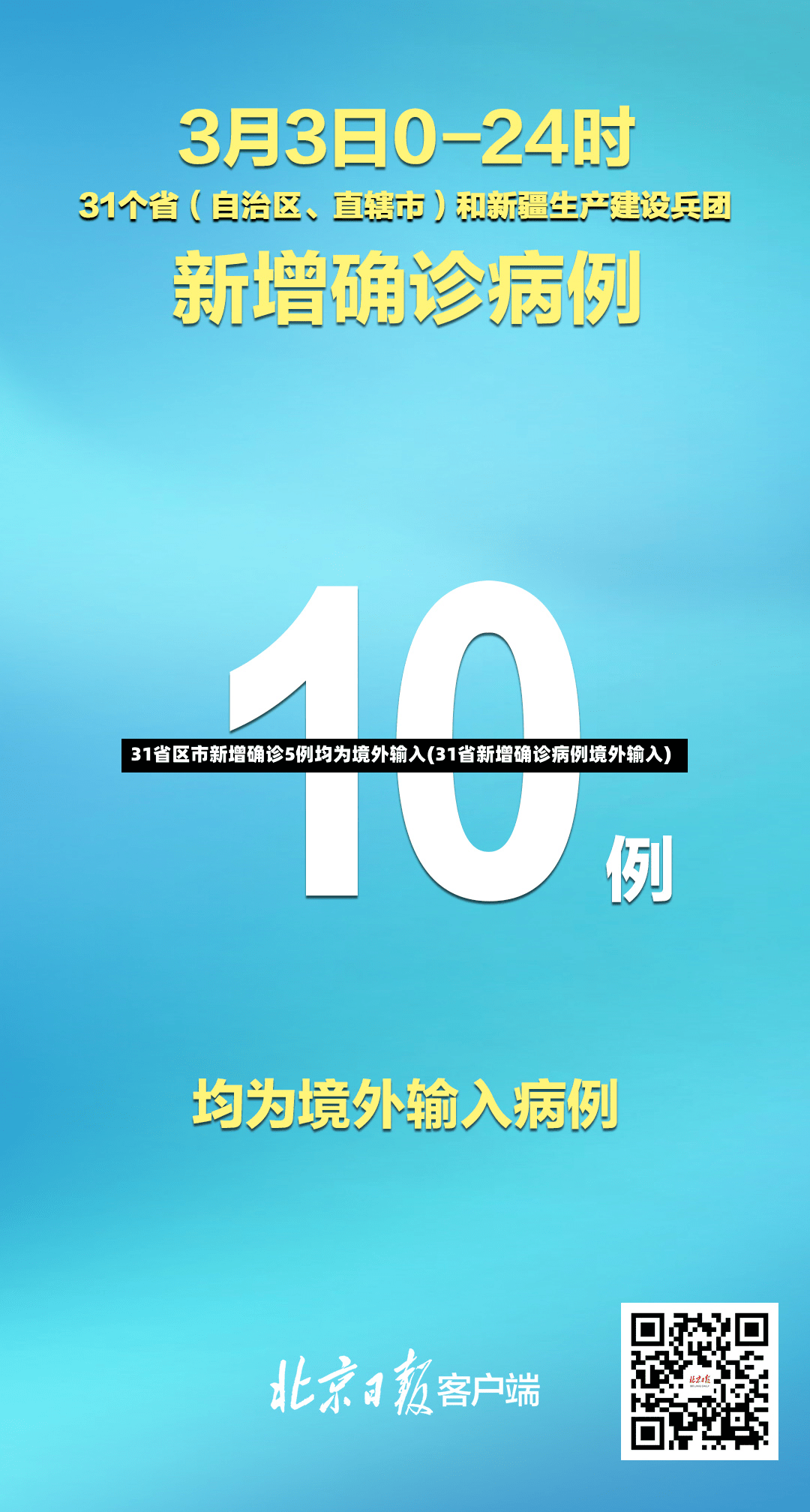 31省区市新增确诊5例均为境外输入(31省新增确诊病例境外输入)