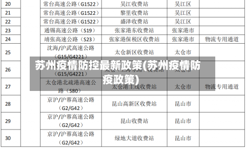 苏州疫情防控最新政策(苏州疫情防疫政策)-第3张图片