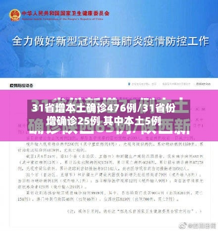 31省增本土确诊476例/31省份增确诊25例 其中本土5例-第2张图片