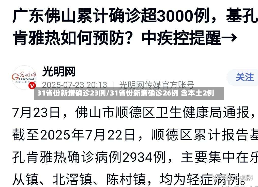 31省份新增确诊23例/31省份新增确诊26例 含本土2例