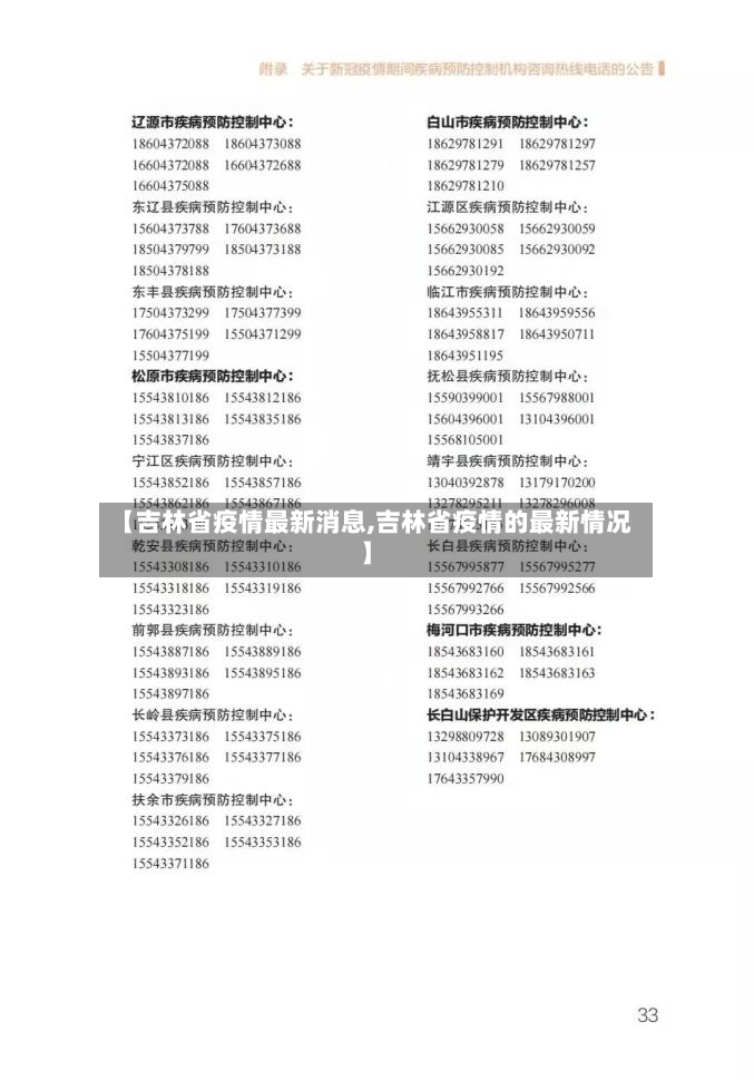 【吉林省疫情最新消息,吉林省疫情的最新情况】