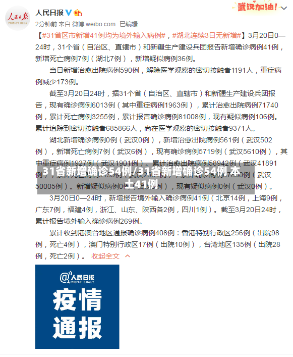 31省新增确诊54例/31省新增确诊54例 本土41例-第2张图片