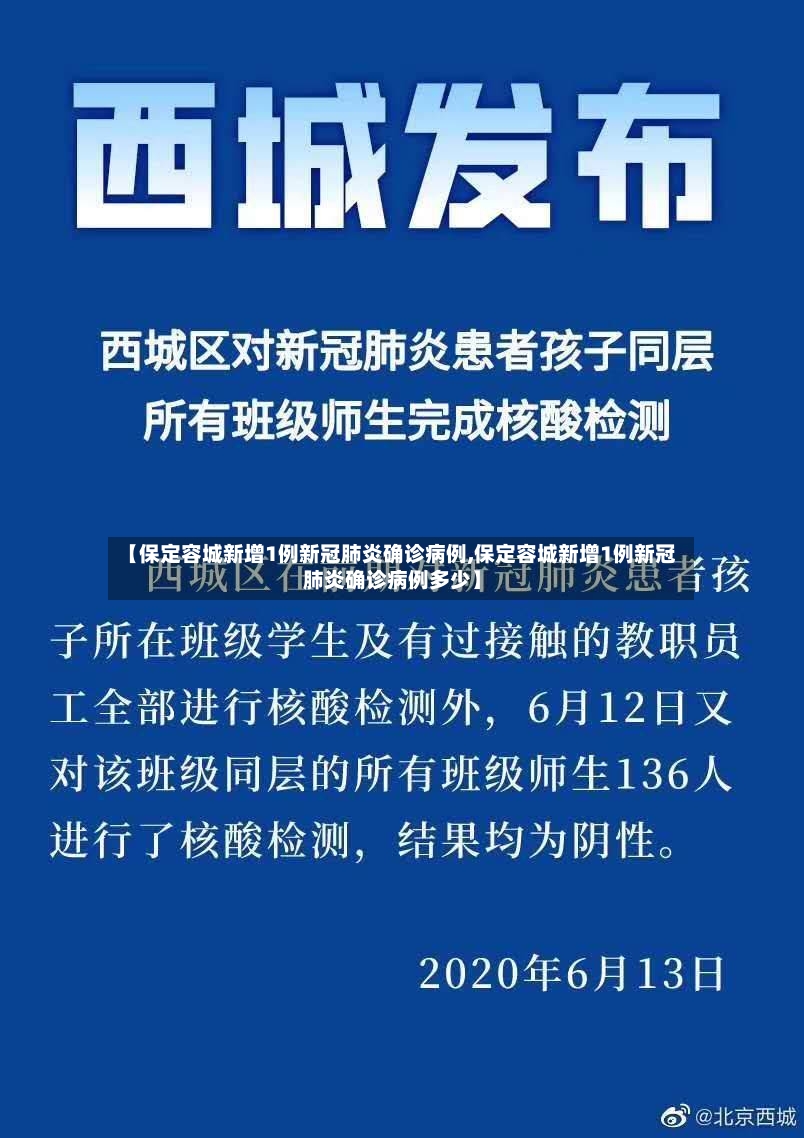 【保定容城新增1例新冠肺炎确诊病例,保定容城新增1例新冠肺炎确诊病例多少】