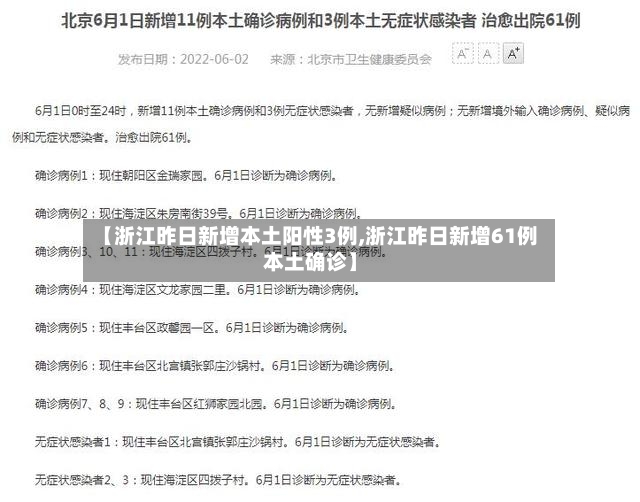 【浙江昨日新增本土阳性3例,浙江昨日新增61例本土确诊】-第2张图片