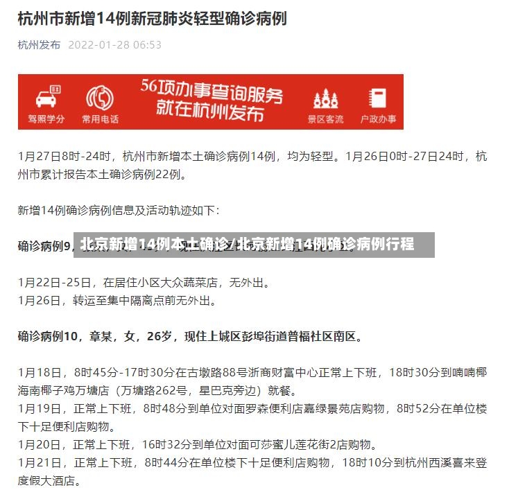 北京新增14例本土确诊/北京新增14例确诊病例行程